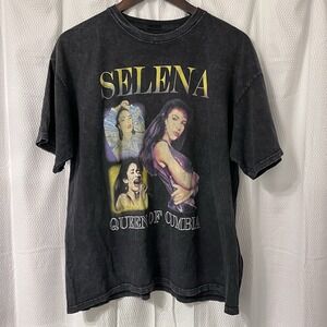 Selena Queen of Cumbia T-Shirt XL Black Acid Wash Vintage Style Official READ